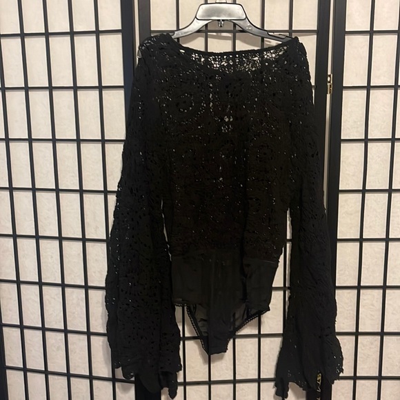 Free People | Desert Daze Crochet Top (Black) - Picture 8 of 8